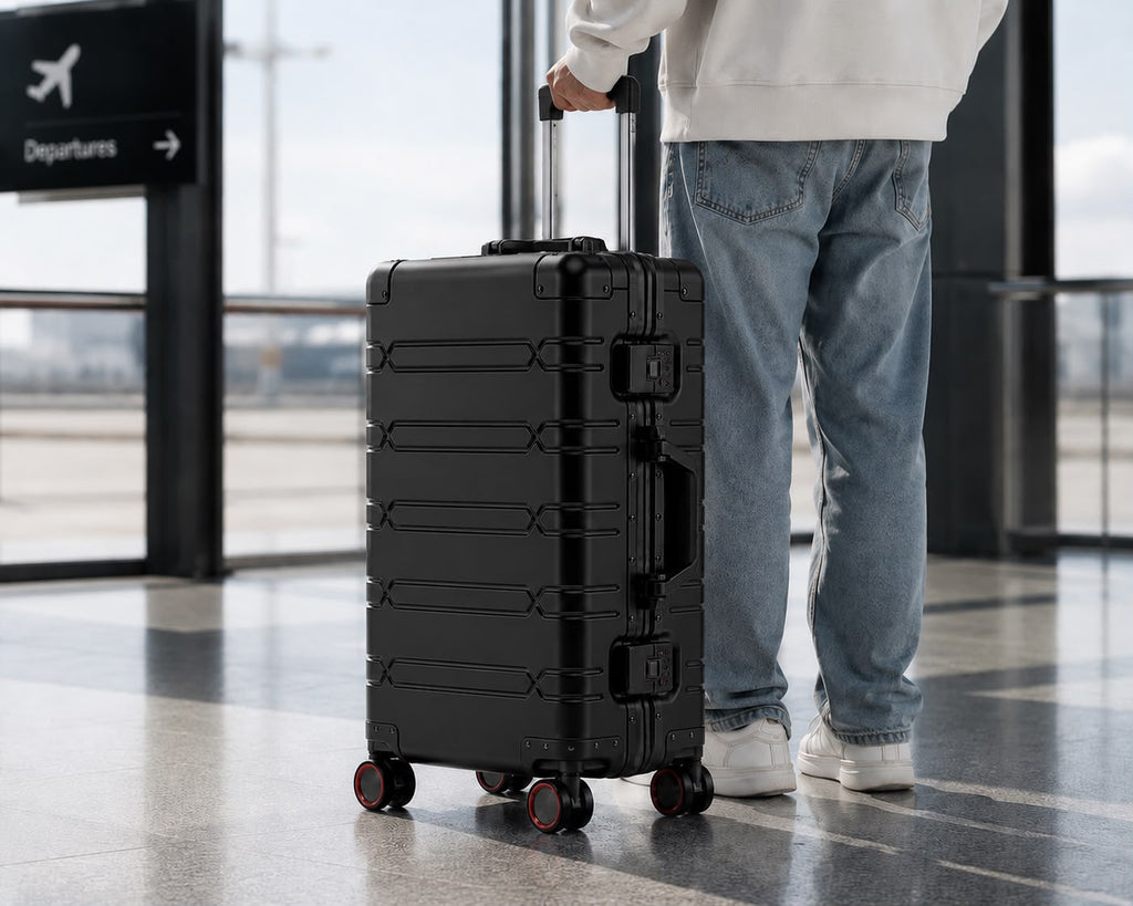 Valise Cabine Noir Aluminium | Cabino